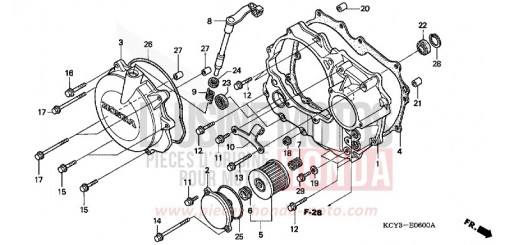 RIGHT CRANKCASE COVER XR400RV de 1997